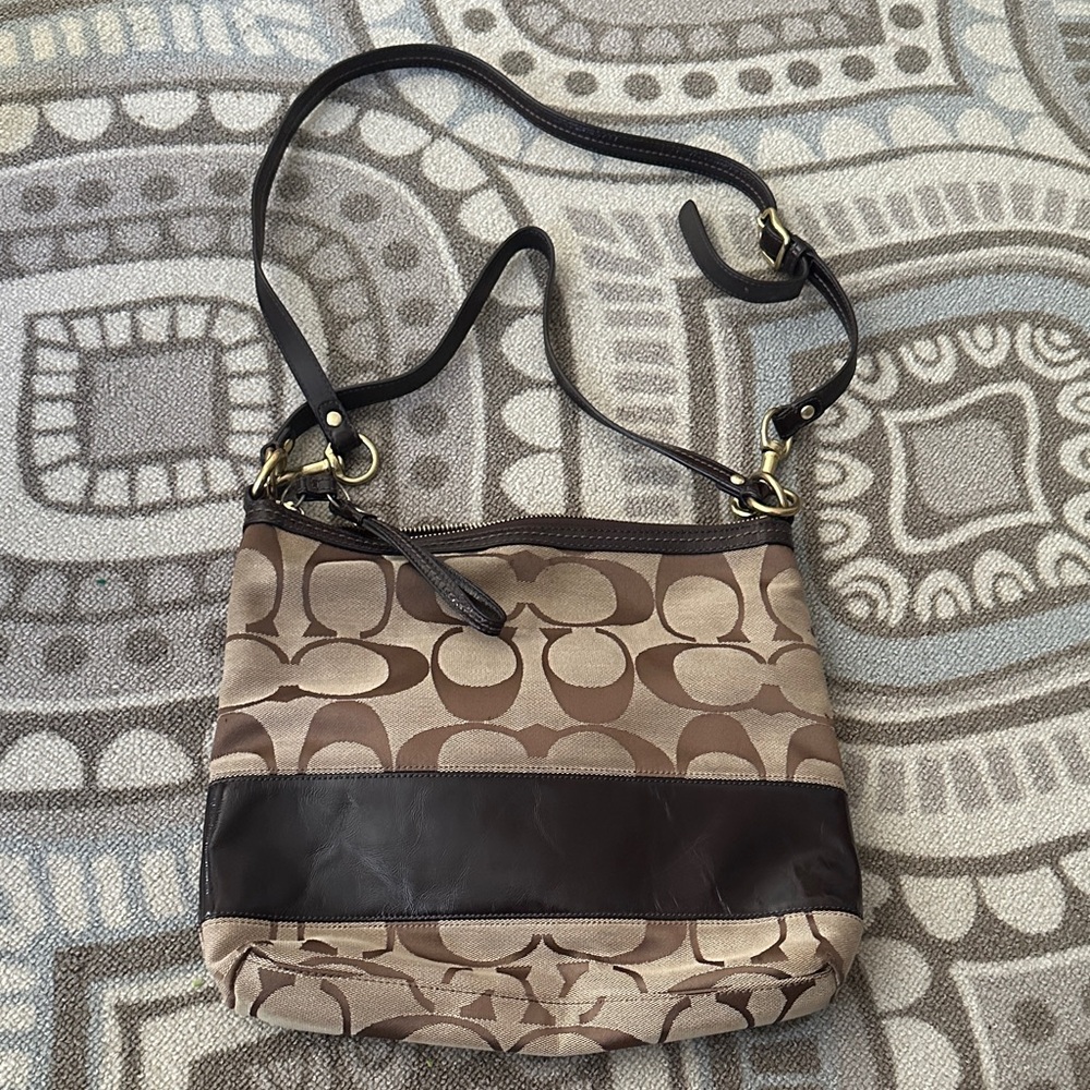 Coach Brown and Tan Crossbody Bag
